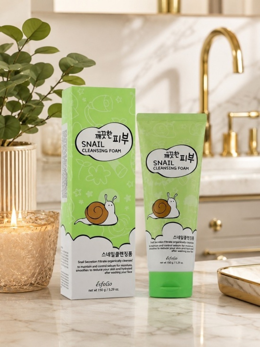 🐌 Esfolio Snail Cleansing Foam 150g | K-Beauty Hydrating Cleanser